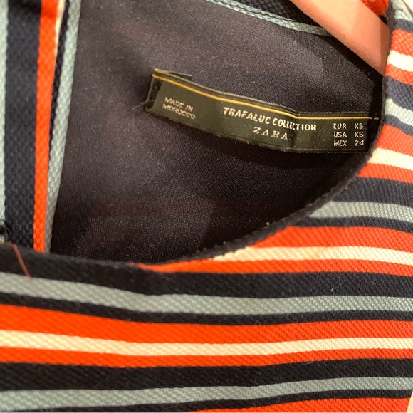 ZARA Size XS Stripped Cropped Sleeveless Crop Top w/ Button Up Opened Back - Picture 3 of 4